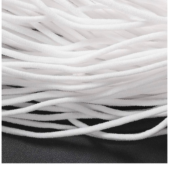 New 4 pks white elastic cord string for ear loop masks or string arts and crafts - Picture 3 of 4